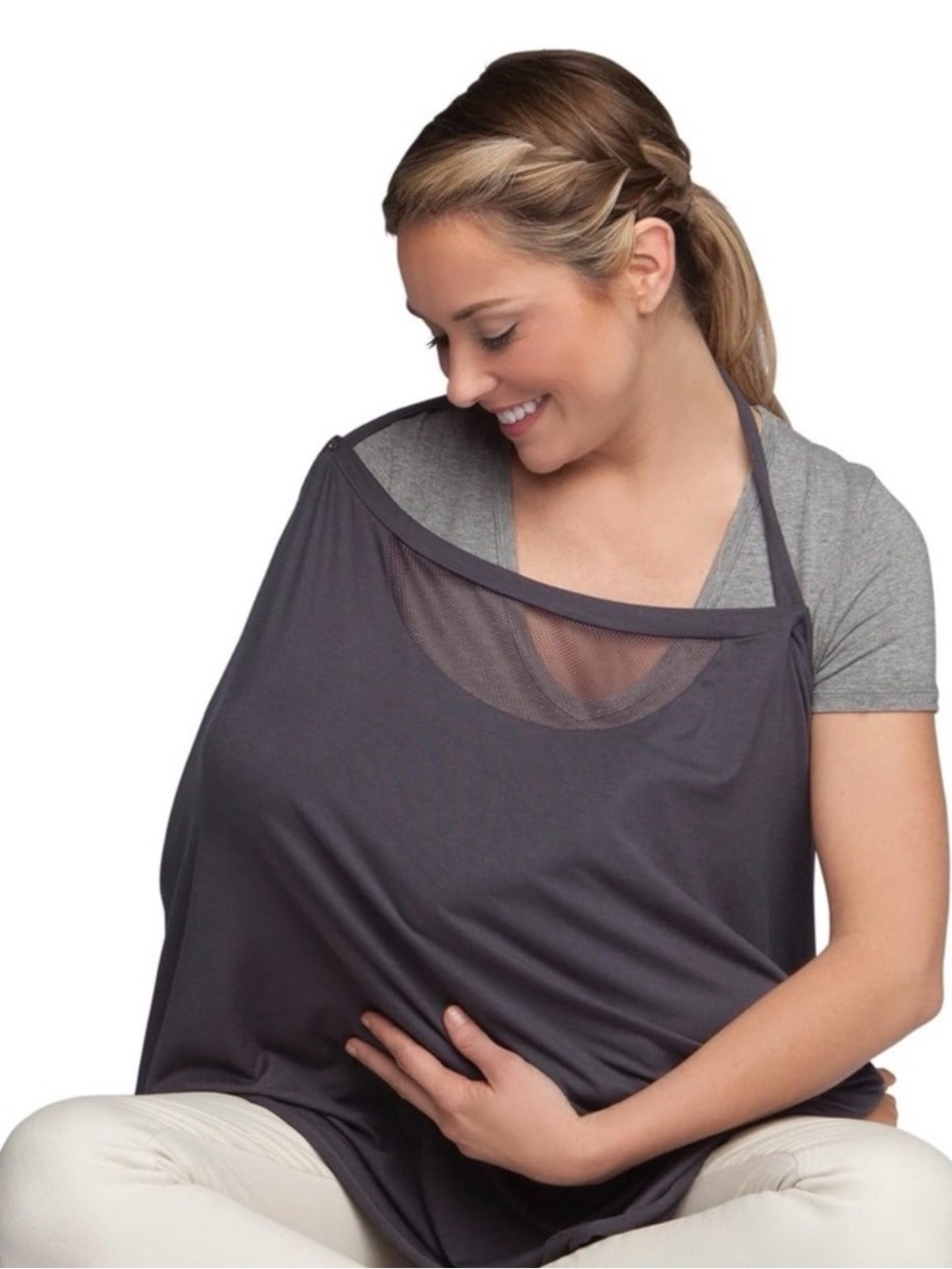 Boppy Nursing Cover with Mesh Panel in Charcoal Gray